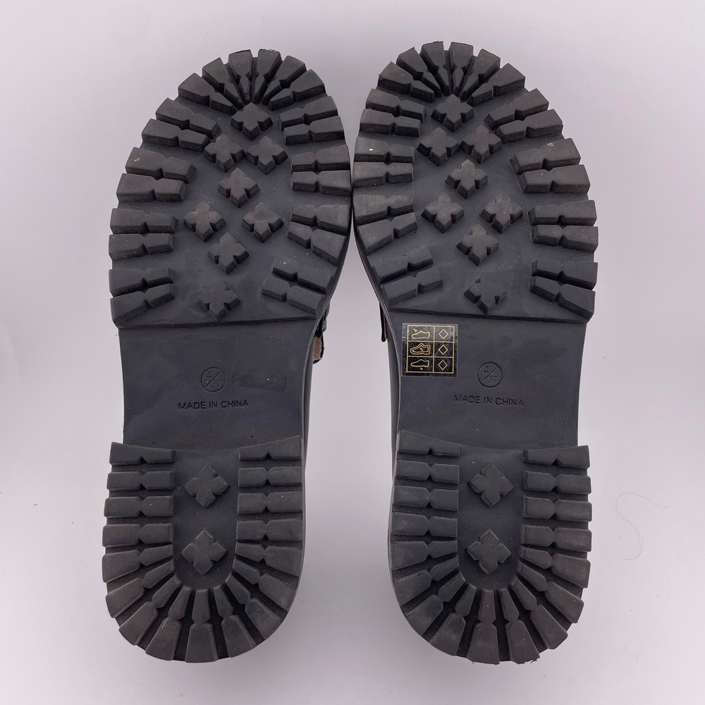 Princess Polly Black Chunky Platform Penny Loafers Lug Sole Shoes‎ Size 6 37 - Picture 9 of 9